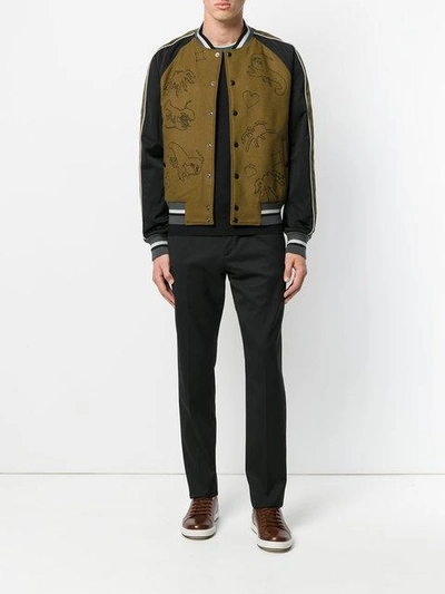 Shop Lanvin Scorpion Patch Bomber Jacket In Brown