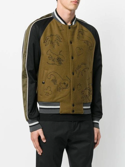 Shop Lanvin Scorpion Patch Bomber Jacket In Brown