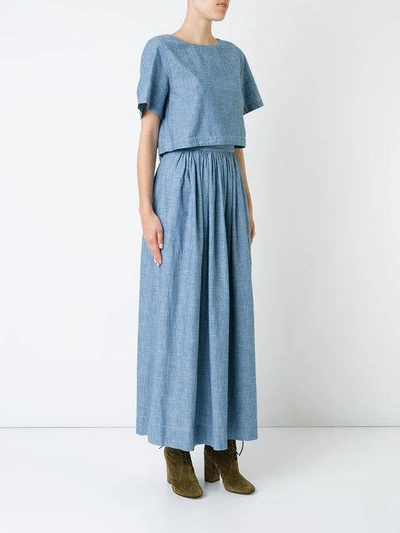 Shop Chloé Chambray Dual Midi-dress