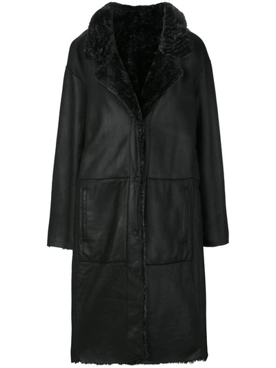 Drome Double-faced Astrakhan Fur Coat In Black