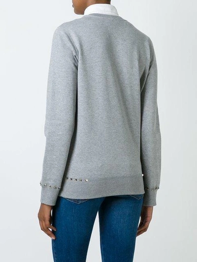 Shop Valentino Rockstud Sweatshirt In Grey