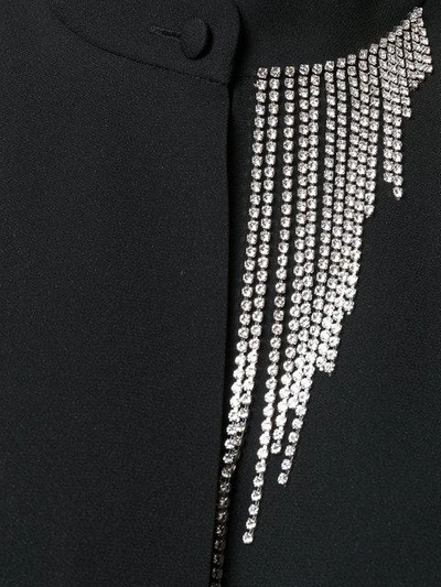 Shop Lanvin Crystal-embellished Crepe Top In Black
