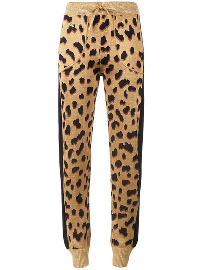 Leopard pattern track pants