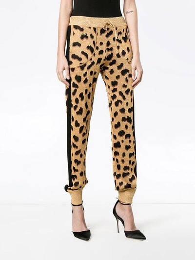 Leopard pattern track pants