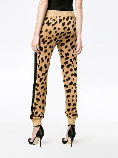 Leopard pattern track pants
