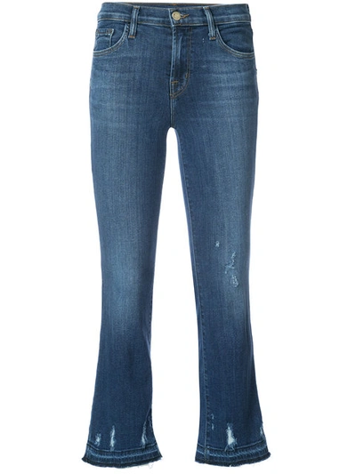 J Brand Jbrand Selena Mid Rise Photo Ready Crop Boot Jeans In Blue