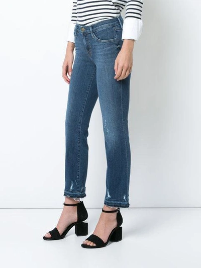 Shop J Brand Selena Cropped Jeans In Blue