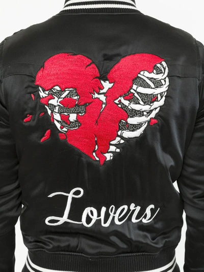 Shop Amiri 'lovers' Silk Baseball Jacket