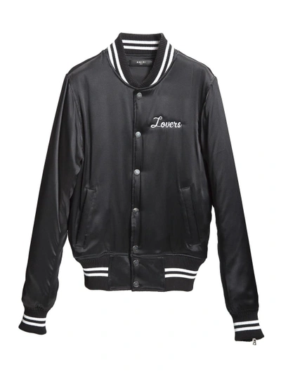 Shop Amiri 'lovers' Silk Baseball Jacket