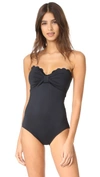 Kate Spade Marina Piccola Bandeau One-piece Swimsuit In Black