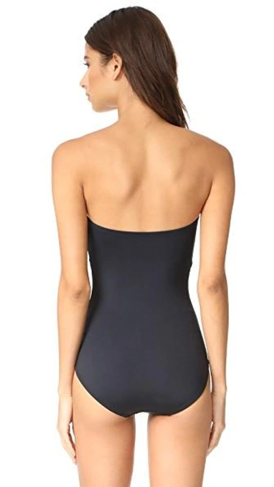 Shop Kate Spade Scalloped Bandeau One Piece In Black