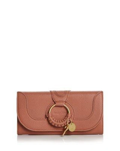See By Chloé See By Chloe Hana Leather Continental Wallet In Cheek Pink/gold