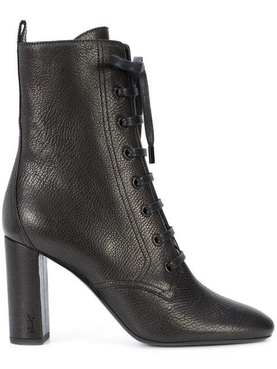 Shop Saint Laurent Loulou 95 Lace-up Boots