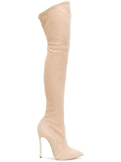 Shop Casadei Thigh Length Stiletto Boots