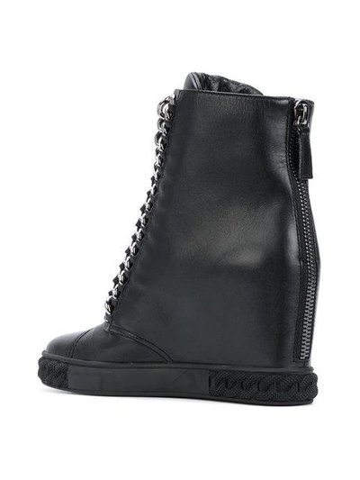 Shop Casadei Concealed Wedge Ankle Boots - Black
