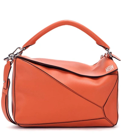 Loewe Puzzle Leather Bag In Coral