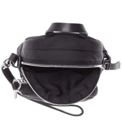 Shop Moncler Leather-trimmed Shoulder Bag In Black