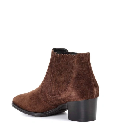 Shop Tod's Suede Ankle Boots In Brown