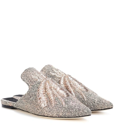 Shop Sanayi313 Ragno Embroidered Slippers In Metallic