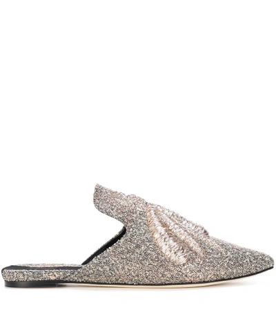 Shop Sanayi313 Ragno Embroidered Slippers In Metallic