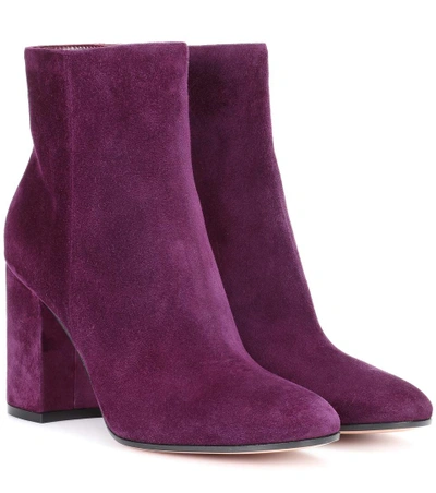 Gianvito Rossi Rolling 85 Suede Ankle Boots In Purple
