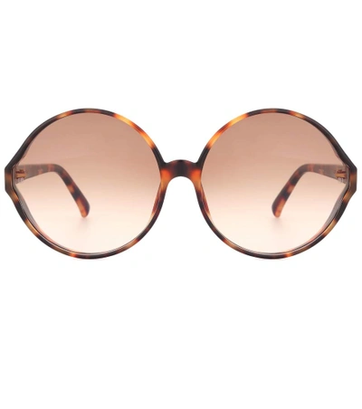Linda Farrow Oversized Round Sunglasses In Brown
