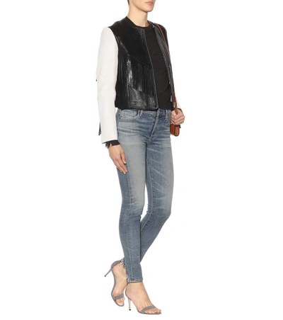 Shop Isabel Marant Étoile Kirk Embroidered Leather Jacket In Black