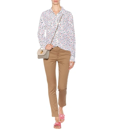 Shop Equipment Signature Floral-printed Silk Shirt In Lright Wht Multi