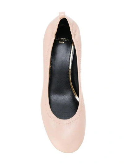 Shop Lanvin Block Heel Pumps In Neutrals