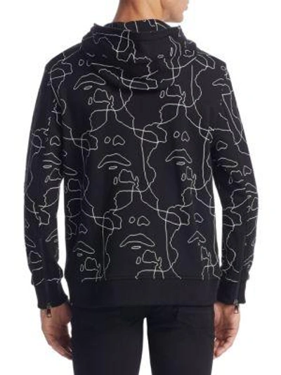 Shop Neil Barrett Intricate Print Hoodie In Black