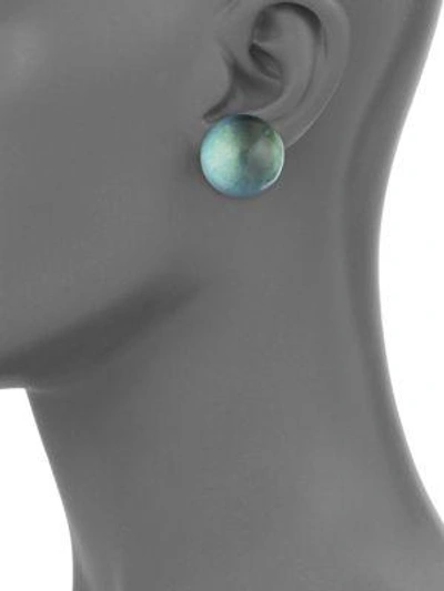 Shop Alexis Bittar Lucite Button Clip-on Earrings In Turquoise