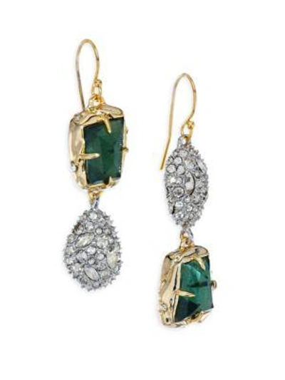 Shop Alexis Bittar Elements Green Amethyst, Pyrite Doublet & Crystal Drop Earrings In Multi