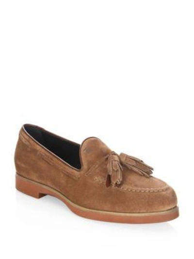 Tod's Tassel Lightsole Loafers In Mahogany