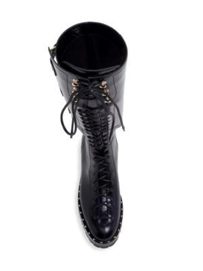 Shop Valentino Soul Rockstud Leather Boots In Black