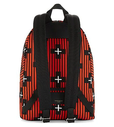 Shop Givenchy Crosses Print Nylon Backpack In Red Black