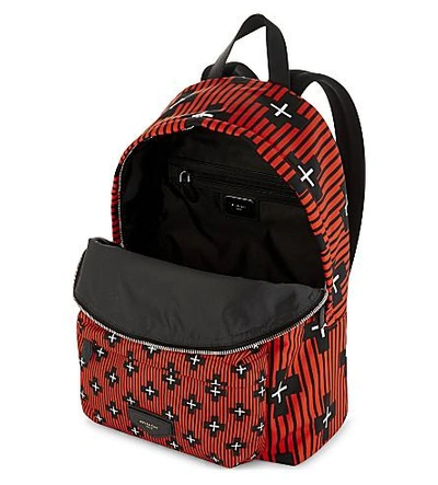 Shop Givenchy Crosses Print Nylon Backpack In Red Black