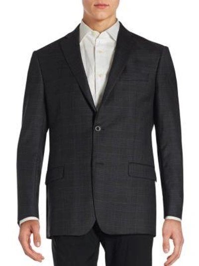 Shop Michael Kors Notched Lapel Long Sleeve Jacket In Charcoal
