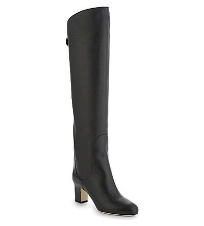 Shop Jimmy Choo Minerva 65 Leather Knee-high Boots In Black