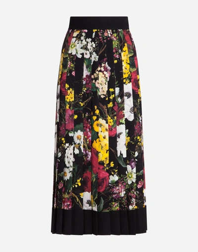 Shop Dolce & Gabbana Printed Silk Skirt In Multicolor