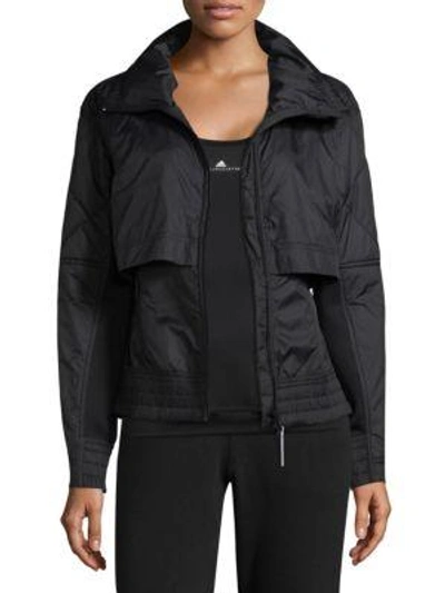 Shop Adidas By Stella Mccartney Quilted Back Slim Jacket In Black