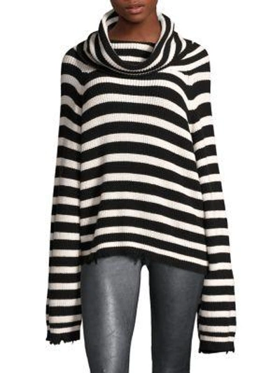 Rta Alexis Sweater In Black, Stripes, White. In Black/white