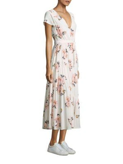 Shop Free People Floral Print Fit-and-flare Dress In Ivory Combo