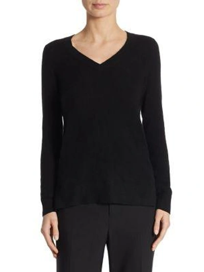 Shop Saks Fifth Avenue Women's Collection Cashmere V-neck Sweater In Ebony