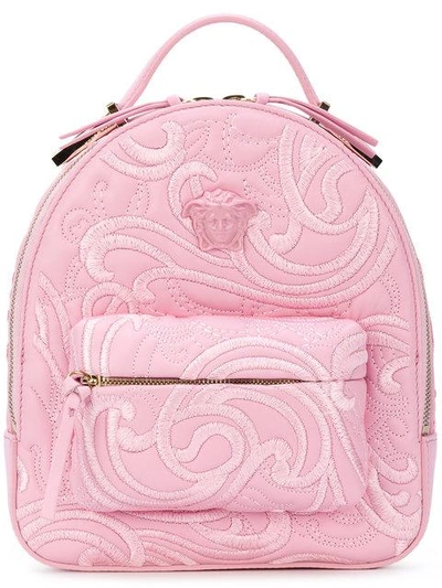 Shop Versace Palazzo Chain Backpack - Pink