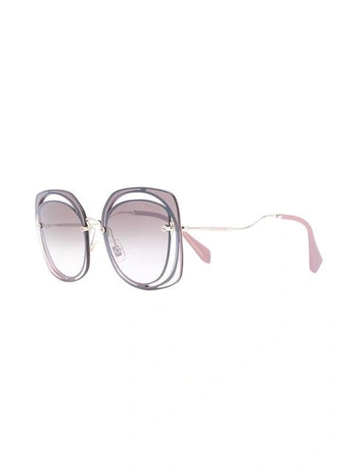 Shop Miu Miu Double Framed Sunglasses