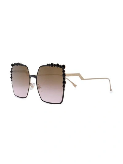 Shop Fendi Eyewear Can Eye Two-tone Sunglasses - Black