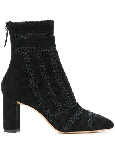 Shop Alexandre Birman Zipped Embroidered Boots In Black