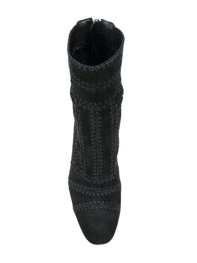 Shop Alexandre Birman Zipped Embroidered Boots In Black