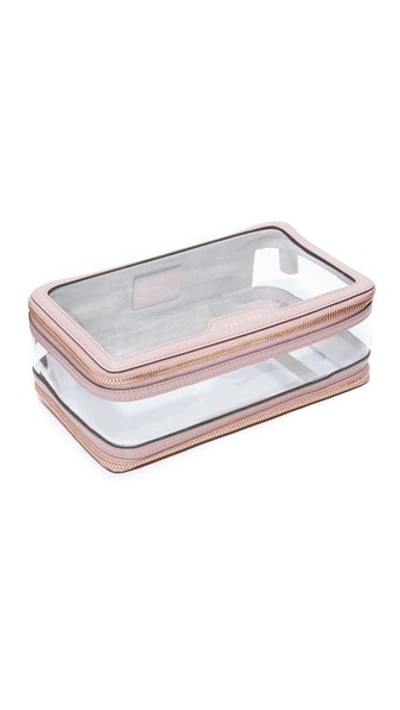 Anya Hindmarch Inflight Plastic Pouch In Clear/rose