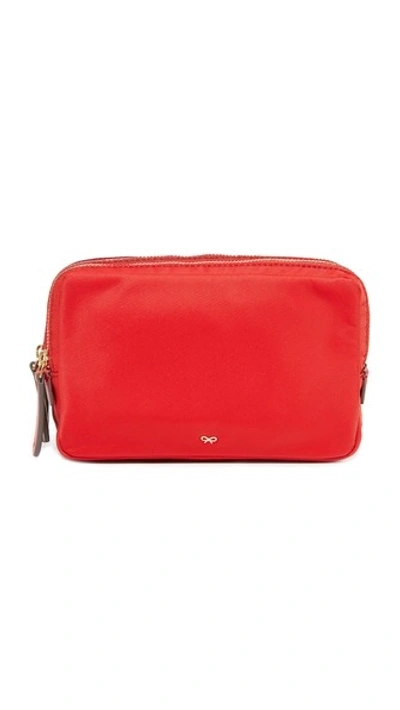 Anya Hindmarch Stack Triple Makeup Pouch In Bright Red
